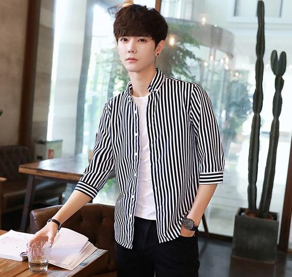 2020 quality high summer-style new style young leisure youth lean-fit cardigan striped half lapel shirt trend f4w7, White;black
2020 quality high summer-style new style young leisure youth lean-fit cardigan striped half lapel shirt trend f4w7, White;black