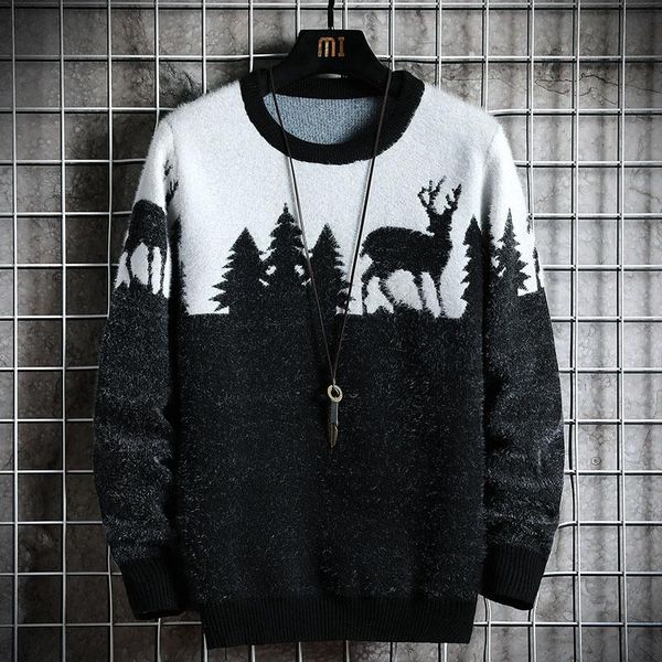 men's sweaters 2021 sweater mens clothing fall winter long sleeve plus size knitted clothes korean style slim fashion man, White;black
men's sweaters 2021 sweater mens clothing fall winter long sleeve plus size knitted clothes korean style slim fashion man, White;black