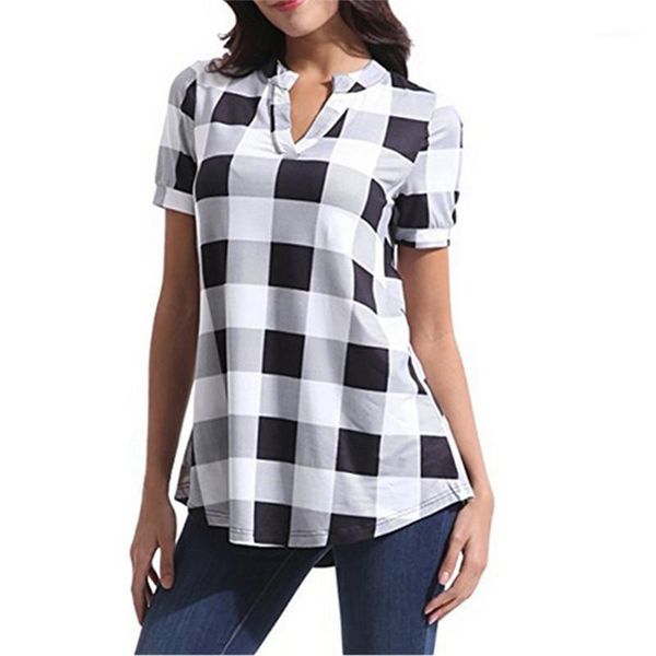 plaid printed short sleeve shirts women v-neck loose large size elegant summer blouse shirts camisas mujer femenina1, White
plaid printed short sleeve shirts women v-neck loose large size elegant summer blouse shirts camisas mujer femenina1, White