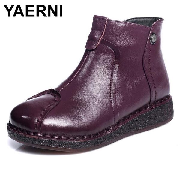 boots yaerni autumn genuine leather woman winter shoes women plush handmade slip-on ankle for flat heel zip, Black
boots yaerni autumn genuine leather woman winter shoes women plush handmade slip-on ankle for flat heel zip, Black