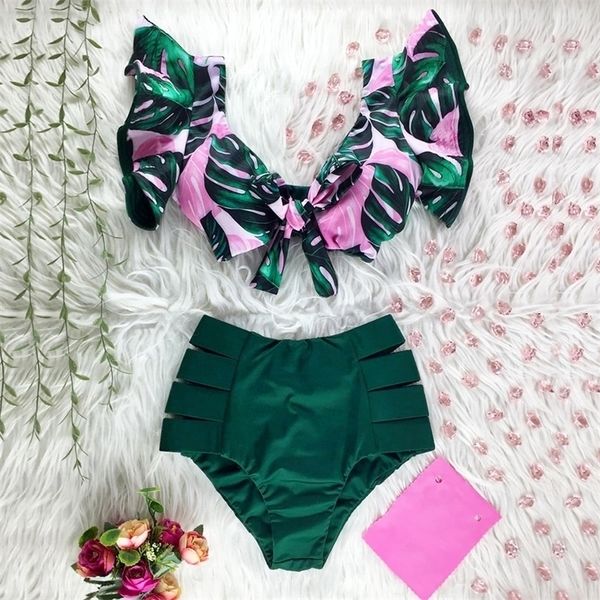 high waist bikinis print swimwear women swimsuit shoulder ruffle bathing suits beach wear push up biquini female 220304, White;black
high waist bikinis print swimwear women swimsuit shoulder ruffle bathing suits beach wear push up biquini female 220304, White;black