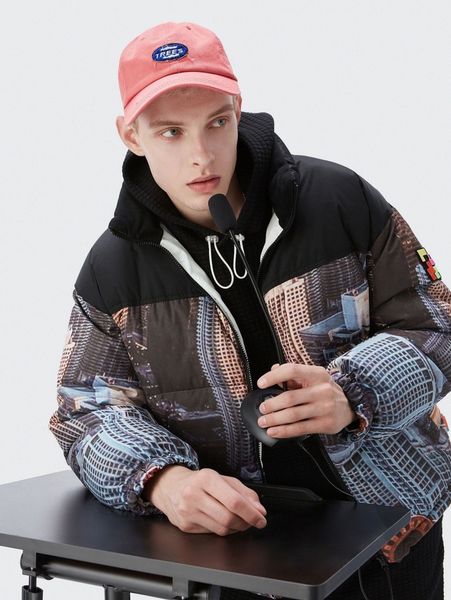 men letter & skyscraper print patched detail drop shoulder down coat j5et#, Black;brown
men letter & skyscraper print patched detail drop shoulder down coat j5et#, Black;brown