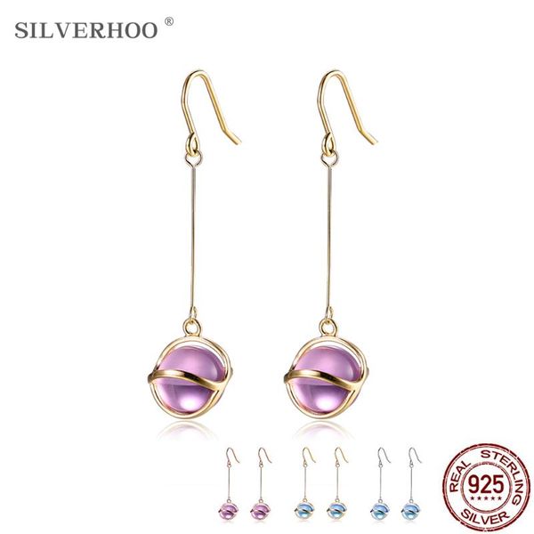 silverhoo genuine 925 sterling silver round glass beads drop earrings for women trendy gold color earring fine jewelry
silverhoo genuine 925 sterling silver round glass beads drop earrings for women trendy gold color earring fine jewelry