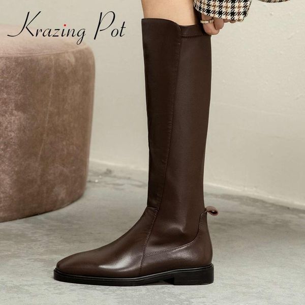 krazing pot big size cow leather round toe low heel winter shoes keep warm simple style young lady charming knee-high boots l45, Black
krazing pot big size cow leather round toe low heel winter shoes keep warm simple style young lady charming knee-high boots l45, Black