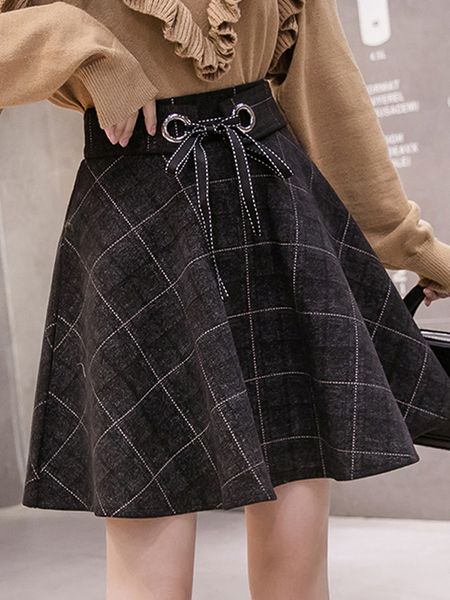women's autumn winter 2020 new retro plaid shows thin high waist a-line and pleated umbrella skirt y1214, Black
women's autumn winter 2020 new retro plaid shows thin high waist a-line and pleated umbrella skirt y1214, Black