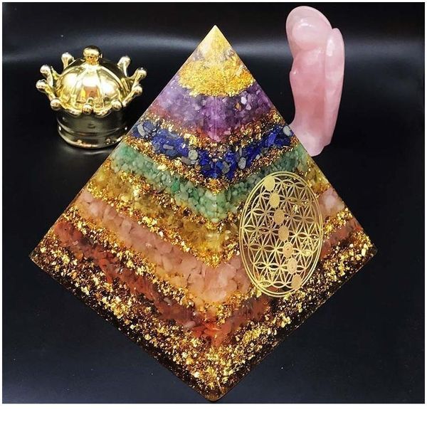 orgonite seven chakra energy pyramid aura divination supplies yoga meditation ornaments resin craft emf protection luc qylcjo, Black
orgonite seven chakra energy pyramid aura divination supplies yoga meditation ornaments resin craft emf protection luc qylcjo, Black
