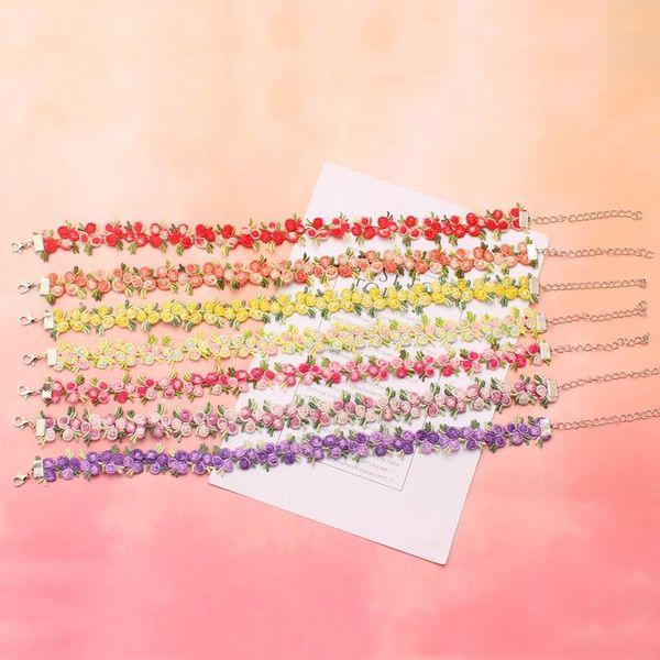 1pc spring summer colorful flower embroidered collar chain girl's sweet purple pink lace choker necklace choker chokers, Golden;silver
1pc spring summer colorful flower embroidered collar chain girl's sweet purple pink lace choker necklace choker chokers, Golden;silver