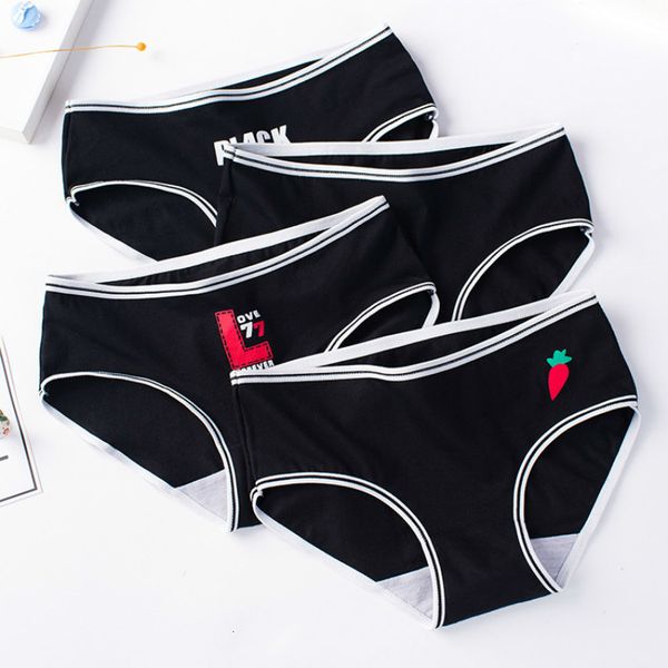 black letter cat series underwear sports pure mid-waist ladies with cotton women's panties, Black;pink
black letter cat series underwear sports pure mid-waist ladies with cotton women's panties, Black;pink