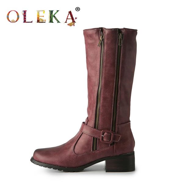 boots oleka knee-high winter platform narrow band round toe for women retro style motorcycle as389, Black
boots oleka knee-high winter platform narrow band round toe for women retro style motorcycle as389, Black