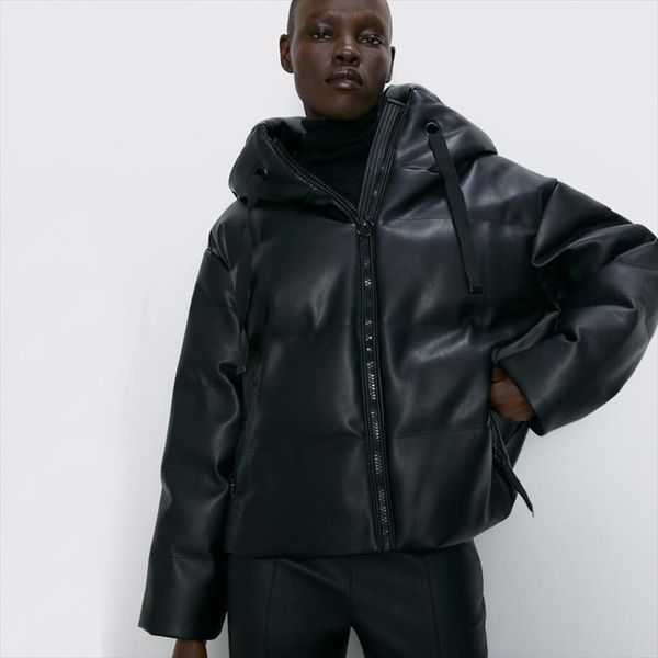 elina pu leather parkas women fashion hooded faux leather coats women elegant zipper cotton jackets female ladies it, Black
elina pu leather parkas women fashion hooded faux leather coats women elegant zipper cotton jackets female ladies it, Black