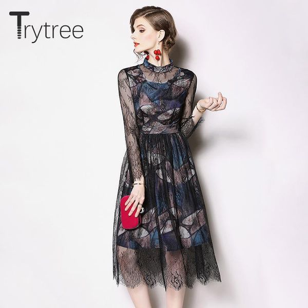 trytree summer autumn dress elegant floral lace multicolor geometric women stand collar dresses empire a-line casual dress1, Black;gray
trytree summer autumn dress elegant floral lace multicolor geometric women stand collar dresses empire a-line casual dress1, Black;gray