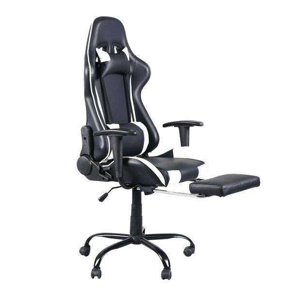 high back swivel chair racing gaming chair office chair with footrest tier black & white
high back swivel chair racing gaming chair office chair with footrest tier black & white