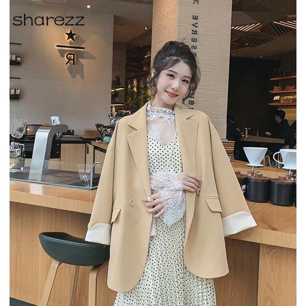 office ladies double-breasted women blazer loose casual sleeve female jacket 2019 new streetwear pockets suit outwear1, White;black
office ladies double-breasted women blazer loose casual sleeve female jacket 2019 new streetwear pockets suit outwear1, White;black