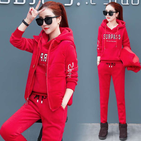 cashmere suit women's plush sweater three piece set autumn winter 2020 new fashion casual sportswear, Gray
cashmere suit women's plush sweater three piece set autumn winter 2020 new fashion casual sportswear, Gray