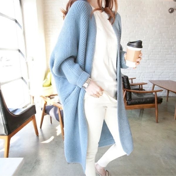 women cardigans long section sweaters ladies solid loose knitted sweater winter spring female casual tricot jumper y200106, White;black
women cardigans long section sweaters ladies solid loose knitted sweater winter spring female casual tricot jumper y200106, White;black