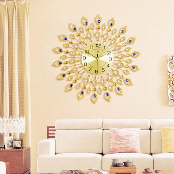 large 3d gold diamond peacock wall clock metal watch for home living room decoration diy clocks crafts ornaments gift 70x70cm
large 3d gold diamond peacock wall clock metal watch for home living room decoration diy clocks crafts ornaments gift 70x70cm