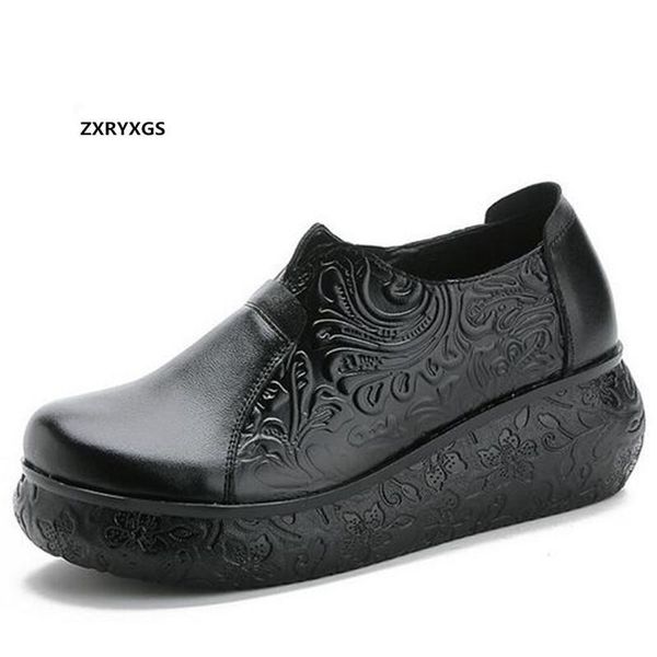 2020 new spring classic printing genuine leather shoes women's shoes casual thick bottom wedges comfortable high heels, Black
2020 new spring classic printing genuine leather shoes women's shoes casual thick bottom wedges comfortable high heels, Black