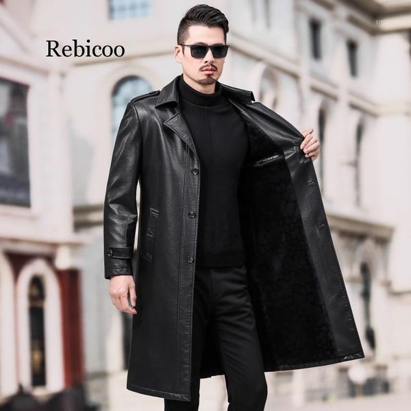 new autumn&winter clothes plus size thickened long man overcoat long to knee coats tide men's leather trench coat1, Black
new autumn&winter clothes plus size thickened long man overcoat long to knee coats tide men's leather trench coat1, Black