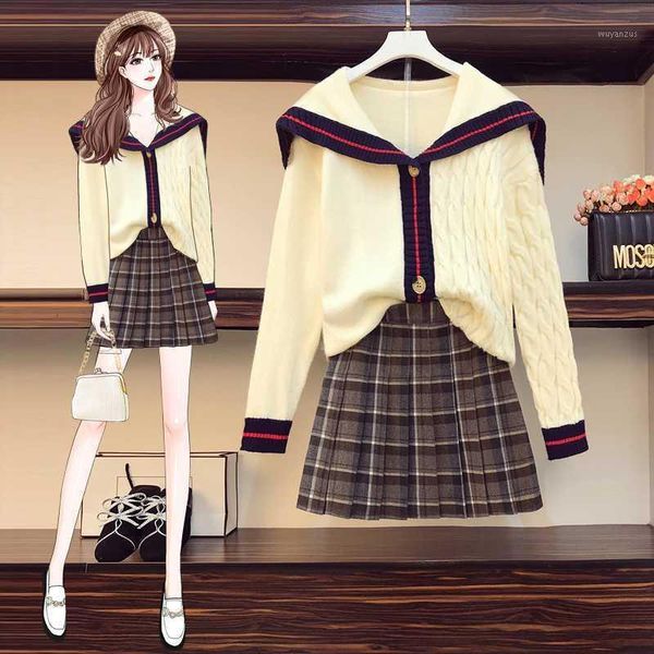 plus size l-4xl women's autumn new fashion doll collar sweater + pleated skirt two-piece sets cute girl suits1, Gray
plus size l-4xl women's autumn new fashion doll collar sweater + pleated skirt two-piece sets cute girl suits1, Gray