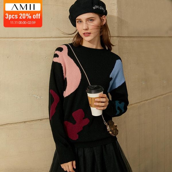amii minimalism winter sweaters for women fashion hand-painted 100%wool&cashmere thick women's sweater female 12041043, White;black
amii minimalism winter sweaters for women fashion hand-painted 100%wool&cashmere thick women's sweater female 12041043, White;black