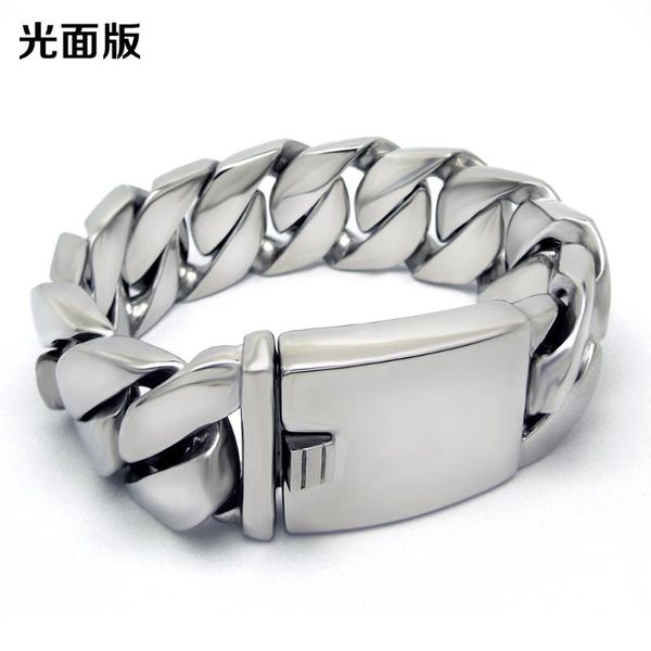 link, chain men's chunky high polished brushed magothic stainless steel linked curb bracelet, Black
link, chain men's chunky high polished brushed magothic stainless steel linked curb bracelet, Black