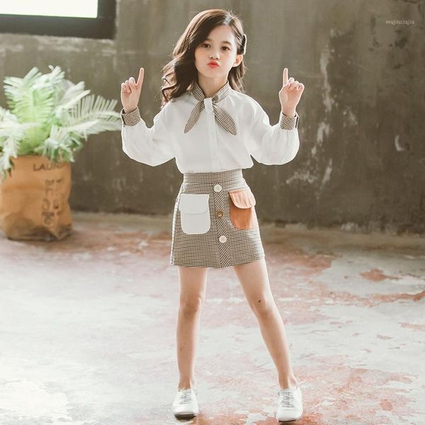 clothing sets spring autumn girls 2 pcs set baby blouse + skirt kids suit children fashion clothes bowknot check plaid pocket snap 4 to 14 y, White
clothing sets spring autumn girls 2 pcs set baby blouse + skirt kids suit children fashion clothes bowknot check plaid pocket snap 4 to 14 y, White