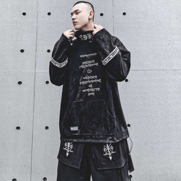 brand high collar sweater loose street hip hop men's autumn and winter fashion top, Black
brand high collar sweater loose street hip hop men's autumn and winter fashion top, Black