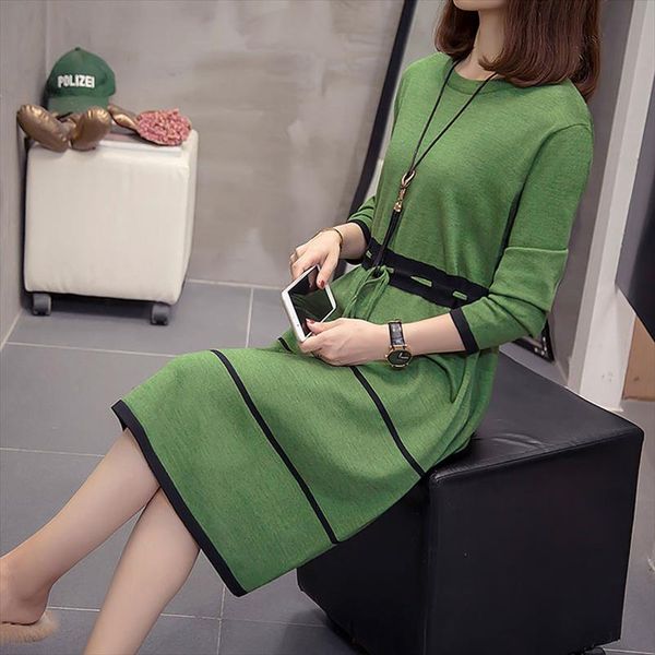 women long sleeve sweater dress womens casual autumn winter fashion dress women o neck pull oversize knitted dresses green, Black;gray
women long sleeve sweater dress womens casual autumn winter fashion dress women o neck pull oversize knitted dresses green, Black;gray