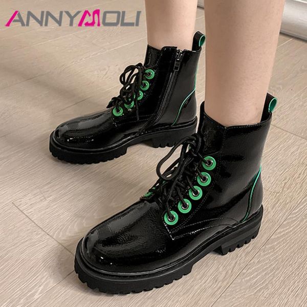 annymoli platform flat motorcycle boots women ankle boots lace up short zip female shoes autumn winter green white size 43, Black
annymoli platform flat motorcycle boots women ankle boots lace up short zip female shoes autumn winter green white size 43, Black