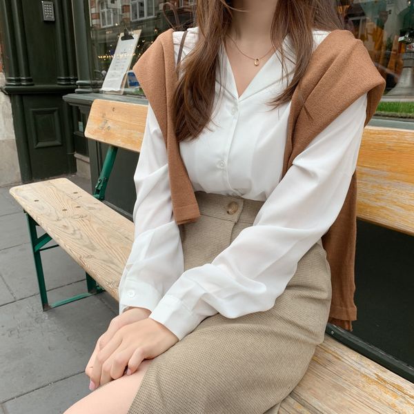 new autumn 2019 south korea east gate korean style solid color shirt small skirtshirt plaid skirt plaid skirt suit noc0k, Gray
new autumn 2019 south korea east gate korean style solid color shirt small skirtshirt plaid skirt plaid skirt suit noc0k, Gray