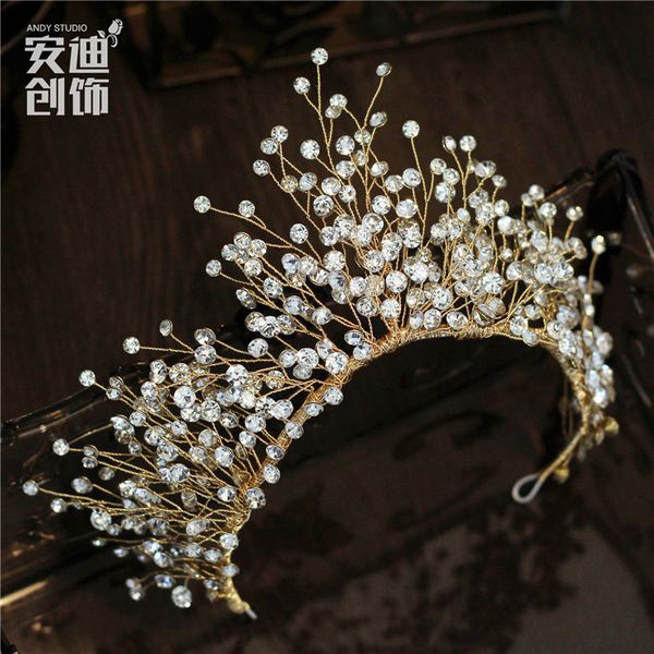 high grade crown headdress atmosphere bride diamond princess queen luxury handmade wedding dress accessories, Silver
high grade crown headdress atmosphere bride diamond princess queen luxury handmade wedding dress accessories, Silver