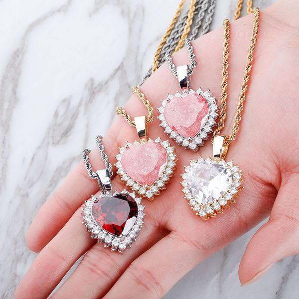 10 colors ins trendy men women necklace gold plated ice out bling cz heart pendant necklace with24inch rope chain gift for friend, Silver
10 colors ins trendy men women necklace gold plated ice out bling cz heart pendant necklace with24inch rope chain gift for friend, Silver