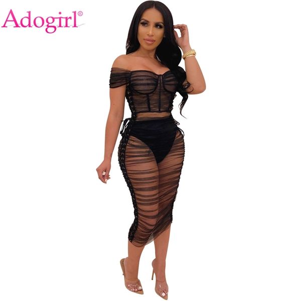 adogirl side lace up sheer mesh ruched midi dress women short sleeve off shoulder bodycon night club party dress vestidos y200120, White;black
adogirl side lace up sheer mesh ruched midi dress women short sleeve off shoulder bodycon night club party dress vestidos y200120, White;black