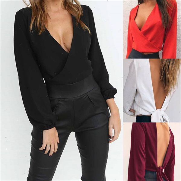 women long sleeve wrap shirt deep v neck backless lace up blouse crop backlesstank crop vest blouse t shirt, Gray
women long sleeve wrap shirt deep v neck backless lace up blouse crop backlesstank crop vest blouse t shirt, Gray