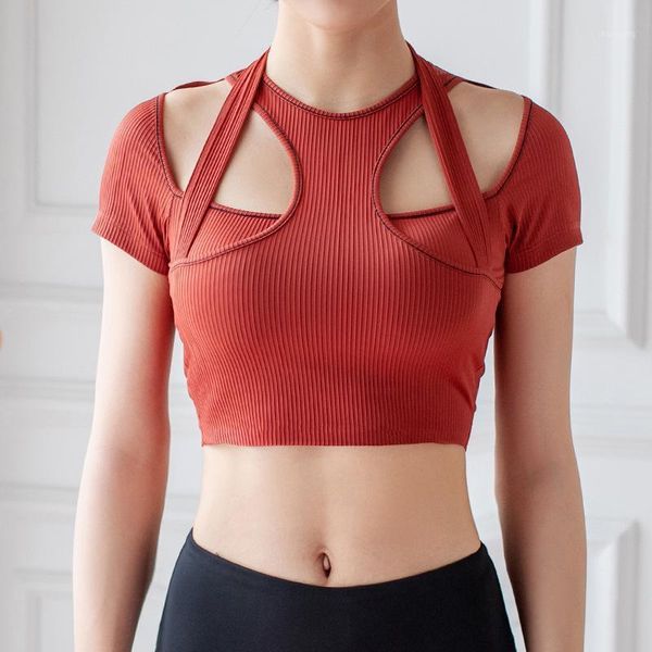 yoga outfits 2021 hollow out women running crop off shoulder short sleeve shirts summer sports fitness t-shirt with pad1, White;red
yoga outfits 2021 hollow out women running crop off shoulder short sleeve shirts summer sports fitness t-shirt with pad1, White;red