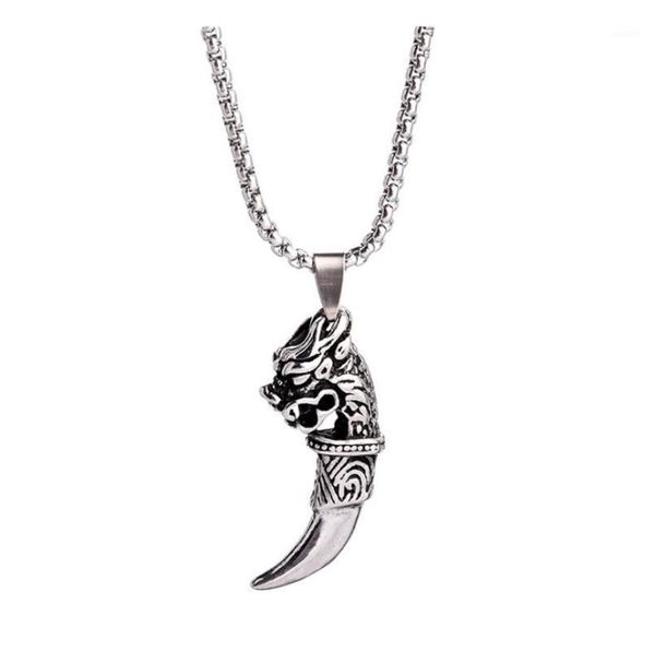 gothic retro stainless steel wolf teeth pendant necklaces creative wolf pendant necklaces for women men jewelry+chain1, Silver
gothic retro stainless steel wolf teeth pendant necklaces creative wolf pendant necklaces for women men jewelry+chain1, Silver