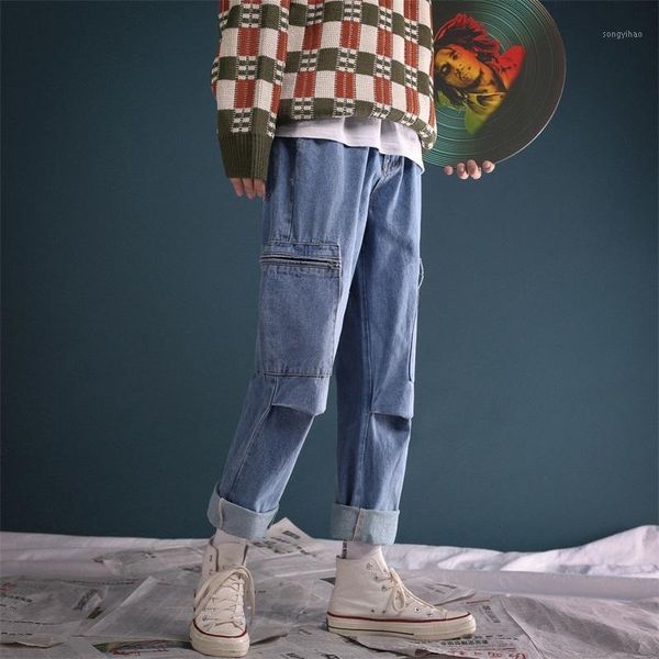 2018 men's new retro style work baggy homme cargo pocket jeans classic black/blue casual pants biker denim trousers size -2xl1
2018 men's new retro style work baggy homme cargo pocket jeans classic black/blue casual pants biker denim trousers size -2xl1
