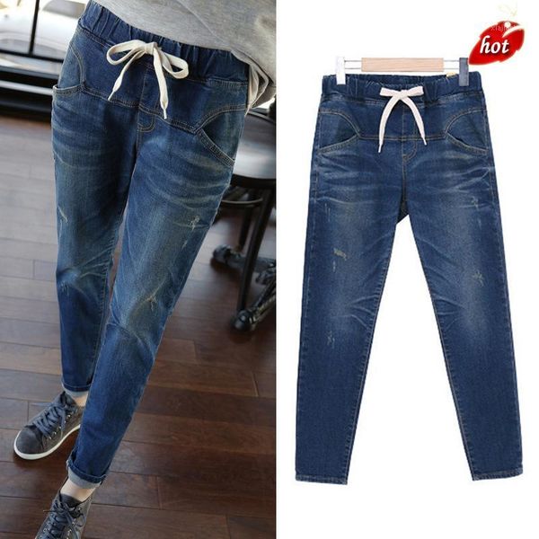 2018 spring and autumn high waist vintage jeans woman denim ripped jeans for women elastic fashion haren pants plus size o8r21, Blue
2018 spring and autumn high waist vintage jeans woman denim ripped jeans for women elastic fashion haren pants plus size o8r21, Blue
