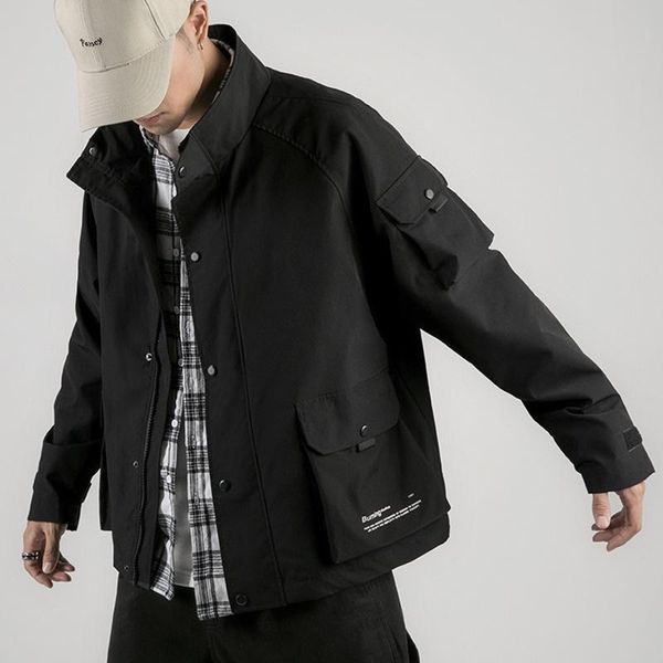 men streetwear hip hop bomber jacket 2020 man harajuku ribbons pockets windbreaker korean fashions clothing plus size kk3116, Black;brown
men streetwear hip hop bomber jacket 2020 man harajuku ribbons pockets windbreaker korean fashions clothing plus size kk3116, Black;brown