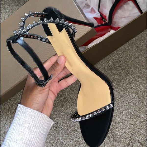 summer spikita strap 100 mm sandals women's red shoes bottom high heeled chunky heels reds sole dress party perfect cross sandalias str, Black
summer spikita strap 100 mm sandals women's red shoes bottom high heeled chunky heels reds sole dress party perfect cross sandalias str, Black