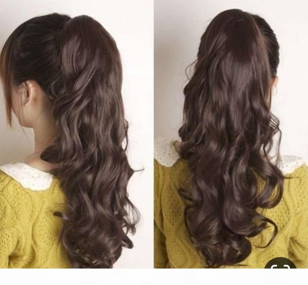 100 human clip in ponytail extension wrap around for women long wavy curly hair fluffy pony tail 24 inch - brown 160g, Black
100 human clip in ponytail extension wrap around for women long wavy curly hair fluffy pony tail 24 inch - brown 160g, Black