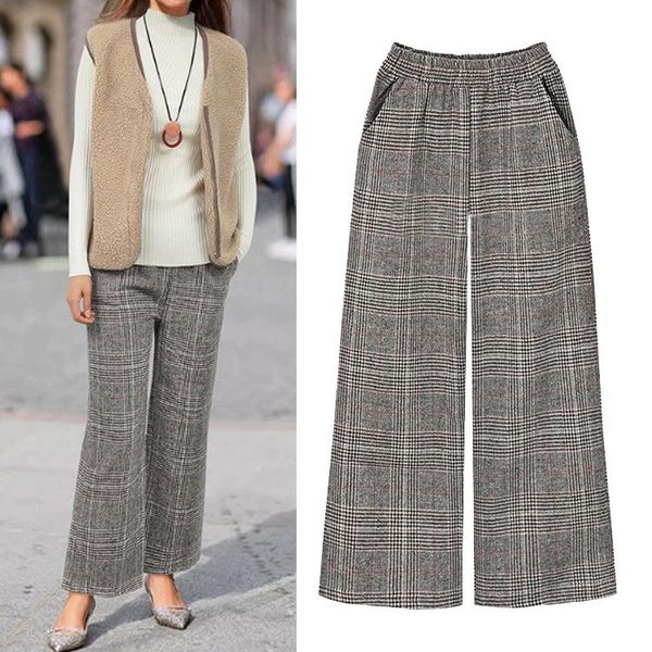 women's pants & capris 2021 mayata vintage plaid wool xl-4xl plus size loose casual woolen long autumn and winter, Black;white
women's pants & capris 2021 mayata vintage plaid wool xl-4xl plus size loose casual woolen long autumn and winter, Black;white