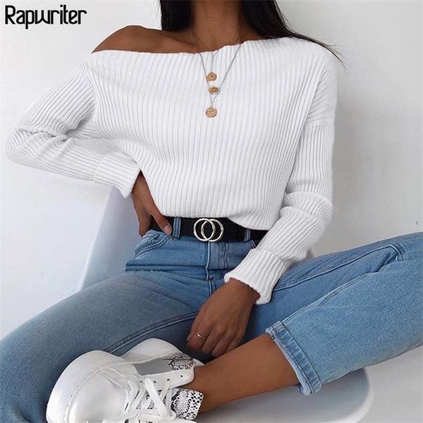 rapwriter off shoudler solid ribbed loose knitted sweater women streetwear autumn keep warm long sleeve pullover winter 201222, White;black
rapwriter off shoudler solid ribbed loose knitted sweater women streetwear autumn keep warm long sleeve pullover winter 201222, White;black
