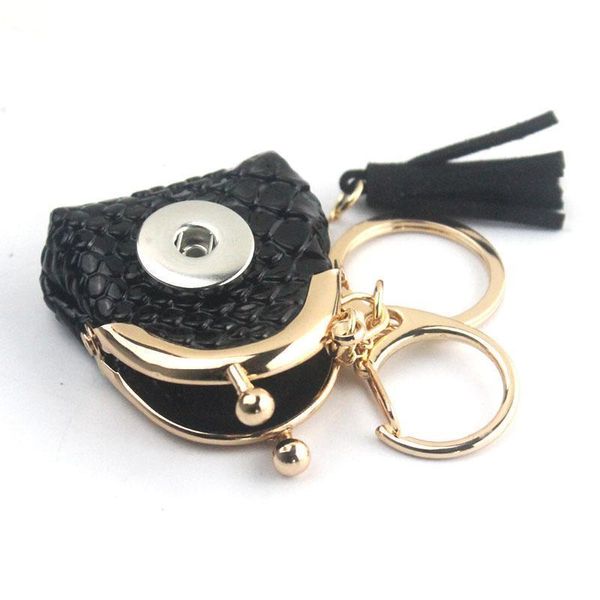 Black Bag With Tassel 18mm Metal Snap Button Keychain Women's Diy Jewelry Valentine's Day K237 School Supplies Q Bbyvoh