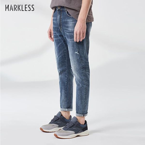 markless casual cotton jeans men 2020 spring new slim fit pencil jeans men's brand elastic denim trousers nza9005m, Blue
markless casual cotton jeans men 2020 spring new slim fit pencil jeans men's brand elastic denim trousers nza9005m, Blue