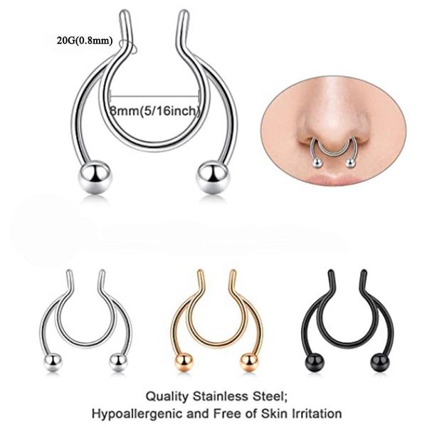 1pc fake nose ring spring clip on earrings u shaped nose hoop septum rings stealth hoop lip ring helix ring no q jllxpo, Silver
1pc fake nose ring spring clip on earrings u shaped nose hoop septum rings stealth hoop lip ring helix ring no q jllxpo, Silver