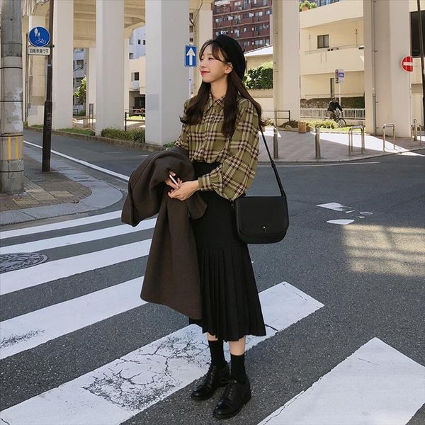 plaid women skirts thick black new autumn spring plus size knee length skirt female vintage suede skirts jupe femme faldas mujer
plaid women skirts thick black new autumn spring plus size knee length skirt female vintage suede skirts jupe femme faldas mujer