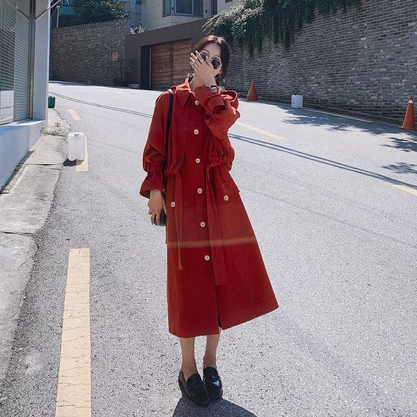 women's trench coats 2021 the autumn women red long sleeve retro korean fashion casual elegant ladies cloak streetwear clothe, Tan;black
women's trench coats 2021 the autumn women red long sleeve retro korean fashion casual elegant ladies cloak streetwear clothe, Tan;black