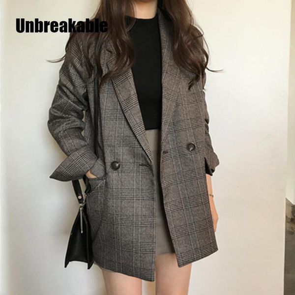 unbreakable new 2020 autumn winter women's blazers plaid double breasted pockets formal jackets notched outerwear suit1, White;black
unbreakable new 2020 autumn winter women's blazers plaid double breasted pockets formal jackets notched outerwear suit1, White;black