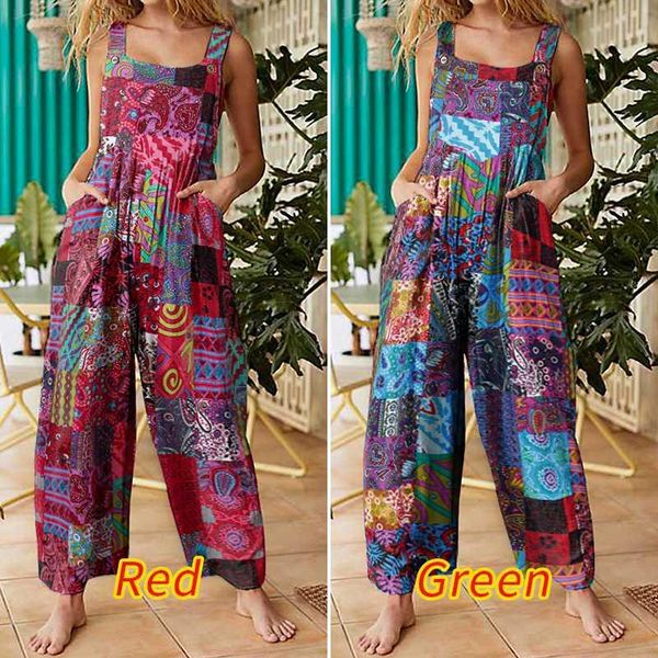 women's jumpsuits & rompers bohemian printed women sleeveless jumpsuit casual loose wide leg pants vonda 2021 long trousers overalls 5x, Black;white
women's jumpsuits & rompers bohemian printed women sleeveless jumpsuit casual loose wide leg pants vonda 2021 long trousers overalls 5x, Black;white
